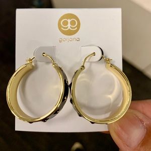 Gorjana Jax Enamel Hoop Earrings - Black